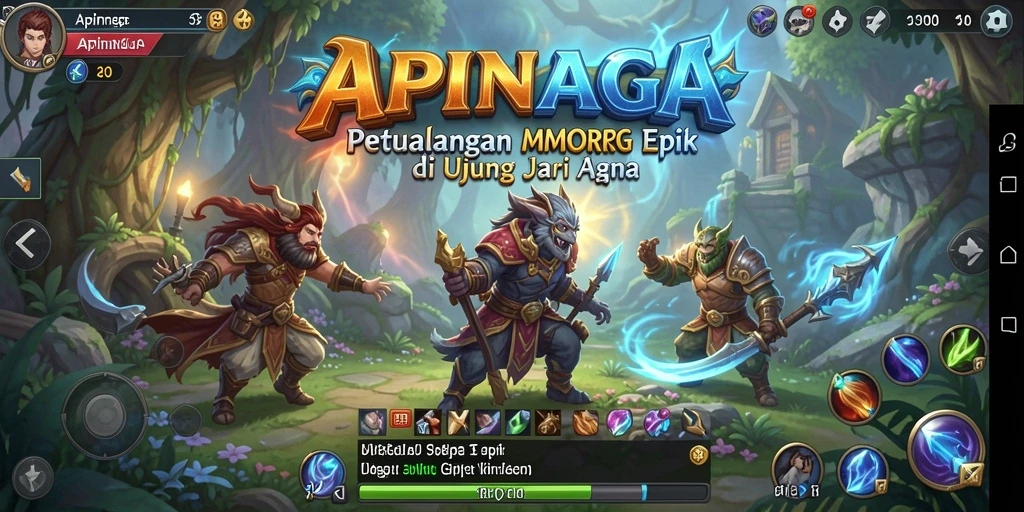 Tampilan gameplay APINAGA yang epik dan menarik dalam dunia MMORPG.