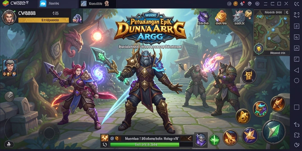 Tampilan gameplay menakjubkan dalam <strong>CW8888</strong>, menunjukkan pertarungan epik di dunia ARPG.