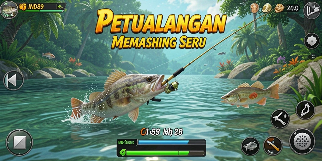 Screenshot IND89 menampilkan pengalaman memancing yang menakjubkan.