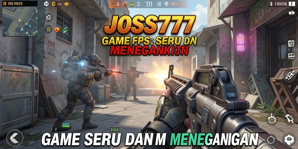 Gameplay JOSS777 yang intens dan menegangkan dalam pertempuran FPS.
