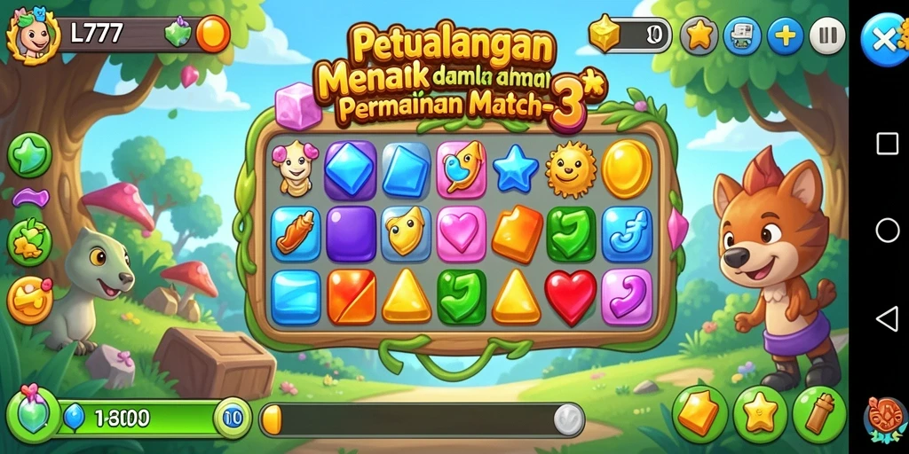 Tampilan gameplay <strong>L777</strong> yang menarik dan seru dalam menuntaskan tantangan Match-3.
