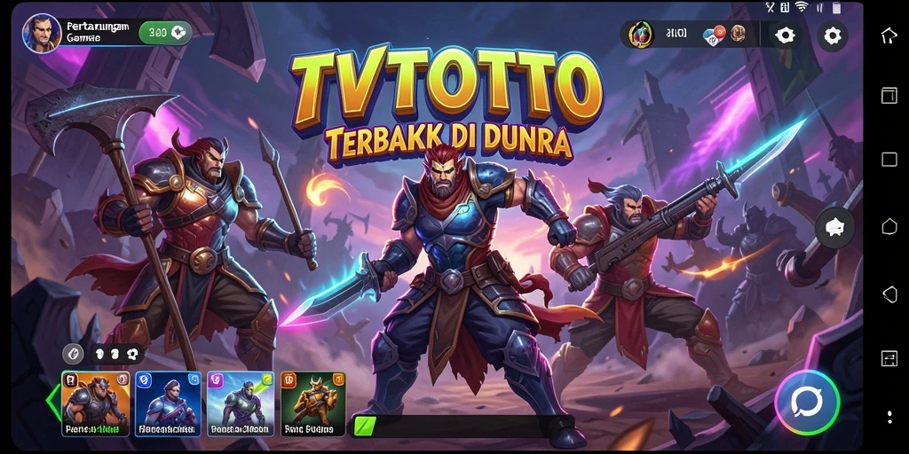 Screenshot gameplay TVTOTO menampilkan aksi bertarung yang intens dan dinamis.